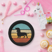 Dackel Silhouette 60er 70er Gifts Dog Lover Pappteller (Party)