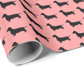 Dackel-Silhouette auf irgendeinem Geschenkpapier (Rolleneckpunkt)