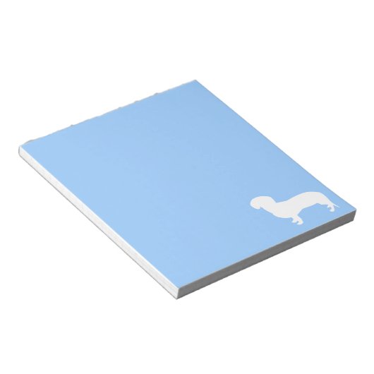 Dackel Silhouette Blau Notizblock (angewinkelt)