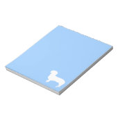 Dackel Silhouette Blau Notizblock (Rotiert)