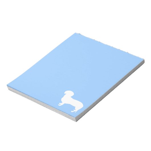 Dackel Silhouette Blau Notizblock (Rotiert)