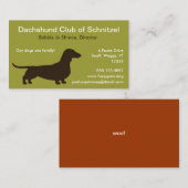 Dackel Silhouette | Dackel Hund für Haustiere | Wü Visitenkarte (Vorne/Hinten)