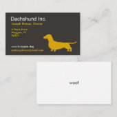 Dackel Silhouette | Dackel Hund grau und gelb Visitenkarte (Vorne/Hinten)