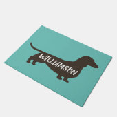 Dackel Silhouette Dackel Hund Lover Aquamarin Fußmatte (Schrägansicht)