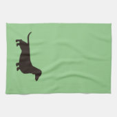 Dackel Silhouette Dackel Hund Würstchen Hund Geschirrtuch (Horizontal)