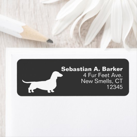 Dackel Silhouette | Dackel Hunde Rücksendeadresse (Insitu)