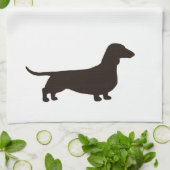 Dackel-Silhouette-Dackel-HundeDackel-Dachshund Geschirrtuch (Gefaltet)