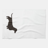 Dackel-Silhouette-Dackel-HundeDackel-Dachshund Geschirrtuch (Horizontal)