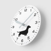 Dackel Silhouette Dackel Runde Uhr (Winkel)