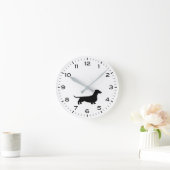 Dackel Silhouette Dackel Runde Uhr (Zuhause)