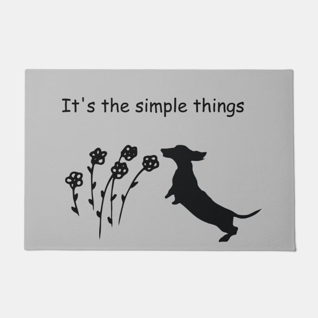 Dackel Silhouette Door Mat Fußmatte (Vorderseite)