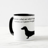 Dackel Silhouette Funny Coffee Tasse (Vorderseite Links)