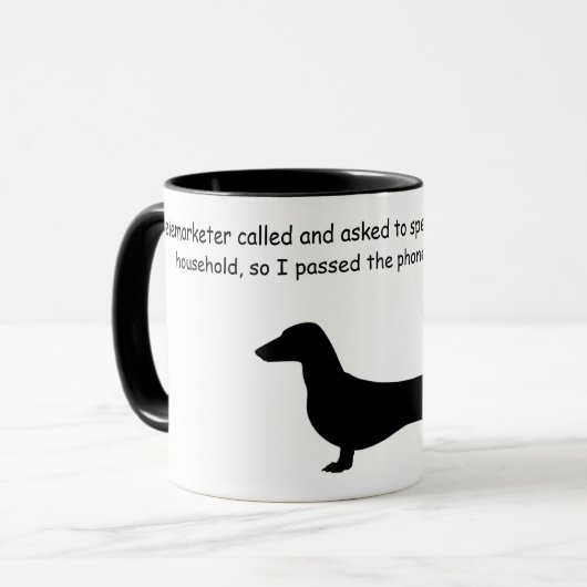 Dackel Silhouette Funny Coffee Tasse (Vorderseite Links)
