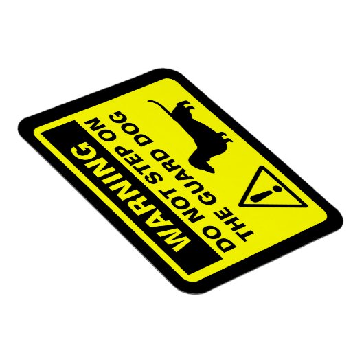 Dackel Silhouette Funny Guard Hundeszeichen Magnet (Rechte Seite)