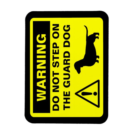 Dackel Silhouette Funny Guard Hundeszeichen Magnet (Vertikal)