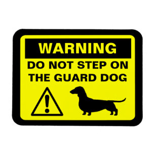 Dackel Silhouette Funny Guard Hundewarnzeichen Magnet
