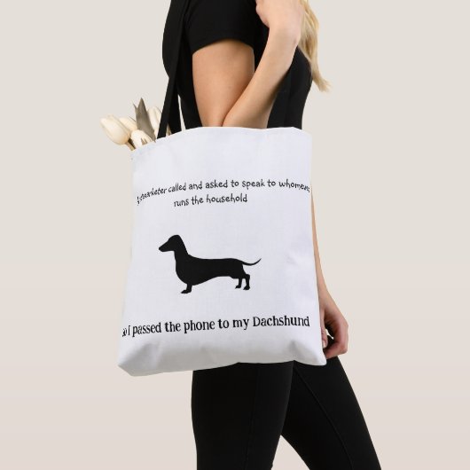 Dackel Silhouette Funny Tasche (Von Nahem)