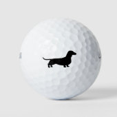 Dackel Silhouette Golfball (Vorderseite)