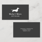 Dackel Silhouette Haustiere Dackel Hund grau und w Visitenkarte (Vorne/Hinten)
