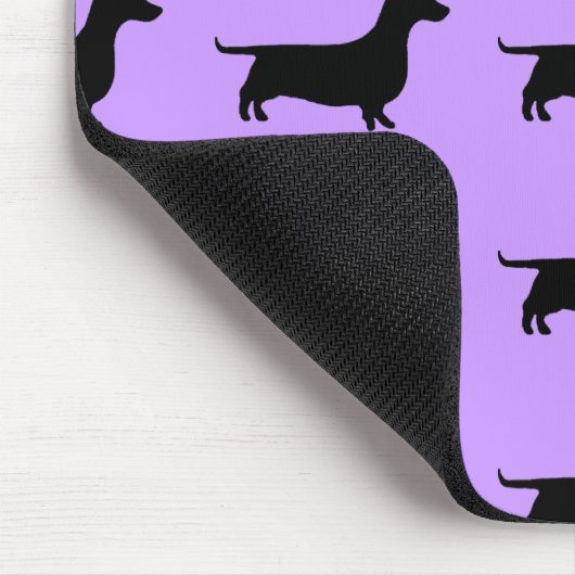 Dackel-Silhouette irgendeine Farbe Mousepad (Ecke)