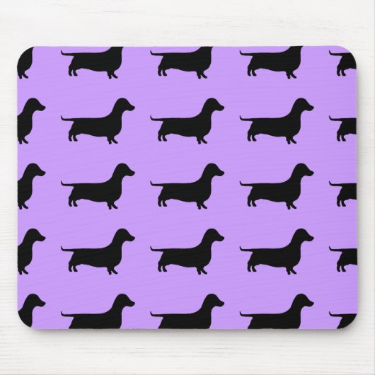 Dackel-Silhouette irgendeine Farbe Mousepad (Vorne)