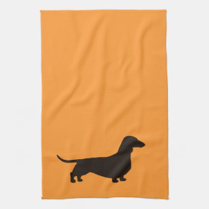 Dackel-Silhouette-kurzhaariger Dackel-Hund Geschirrtuch