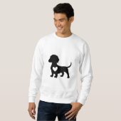 Dackel Silhouette mit Herz Sweatshirt (Vorne ganz)