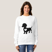 Dackel Silhouette mit Herz Sweatshirt (Vorne ganz)