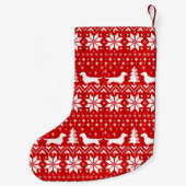 Dackel-Silhouette-Muster-Dackel verfolgt Kleiner Weihnachtsstrumpf (Rückseite)