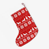 Dackel-Silhouette-Muster-Dackel verfolgt Kleiner Weihnachtsstrumpf (Rückseite (Hängend))