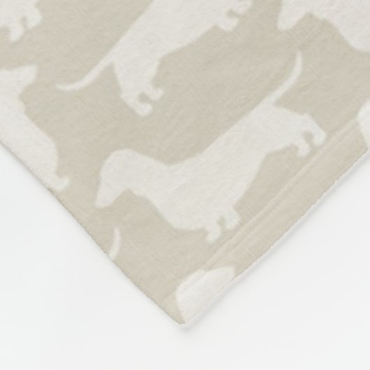 Dackel-Silhouette-Muster Fleecedecke (Ecke)