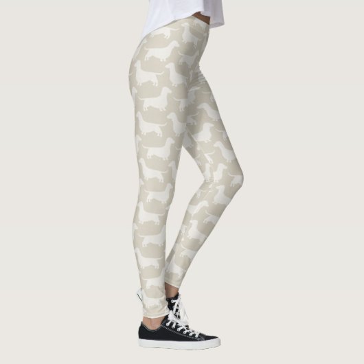 Dackel-Silhouette-Muster Leggings (Rechts)