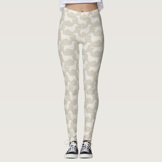 Dackel-Silhouette-Muster Leggings (Vorderseite)