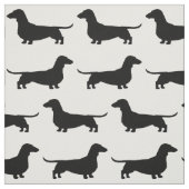 Dackel-Silhouette-Muster Schwarzweiss Stoff (Muster)