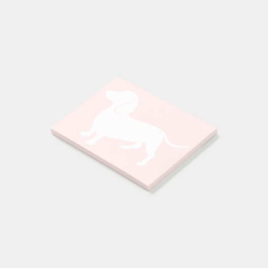 Dackel Silhouette Post-it Klebezettel (angewinkelt)