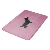 Dackel-Silhouette-Rosa-Bad-Matte Badematte (Schrägansicht)