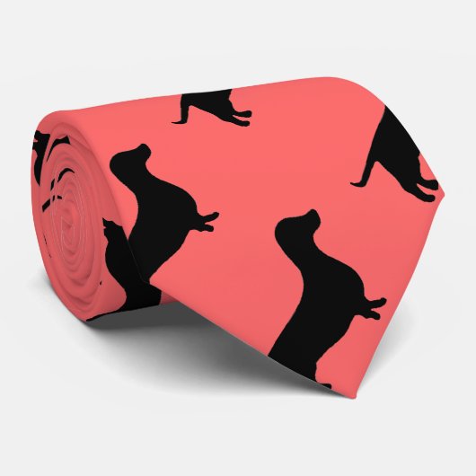 Dackel-Silhouette-Rose oder irgendeine Krawatte (Gerollt)