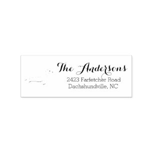 Dackel Silhouette Rücksendeadresse Briefmarke Gummistempel