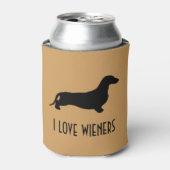 Dackel Silhouette schwarz + Ihre Ideen Dosenkühler (Kanne Vorderseite)