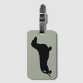 Dackel Silhouette schwarz + Ihre Ideen Gepäckanhänger (Vorderseite Vertikal)