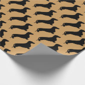 Dackel Silhouette schwarz + Ihre Ideen Geschenkpapier (Ecke)