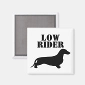 Dackel Silhouette schwarz + Ihre Ideen Magnet (Vorderseite/Rückseite)