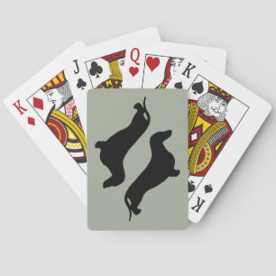 Dackel Silhouette schwarz + Ihre Ideen Spielkarten