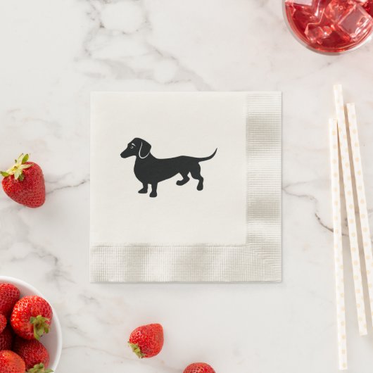 Dackel Silhouette Serviette (Beispiel)
