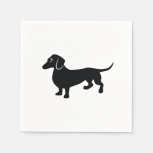 Dackel-Silhouette Serviette