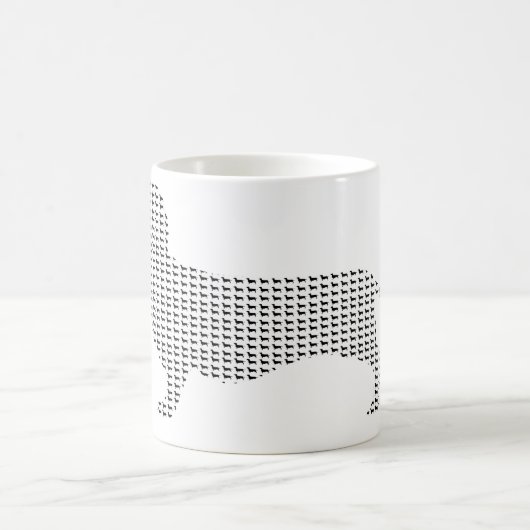 Dackel-Silhouette von vielen Kaffeetasse (Mittel)