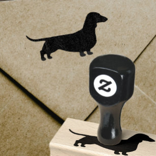 Dackel Silhouette   Weicher Dackel Hund Gummistempel