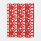 Dackel-Silhouette-Weihnachtsmuster Fleecedecke (Vorderseite)