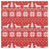 Dackel-Silhouette-Weihnachtsmuster Stoff (Muster)