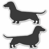 Dackel Silhouetten Dackel Dog Vinyl Sticker Set (Vorderseite)